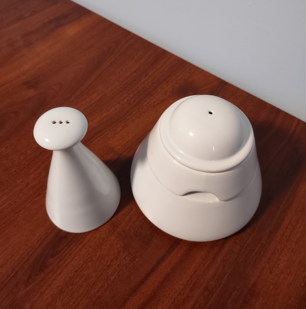 Unique Salt And Pepper Shakers With A Sugar Bowl Goware Design White Ceramic